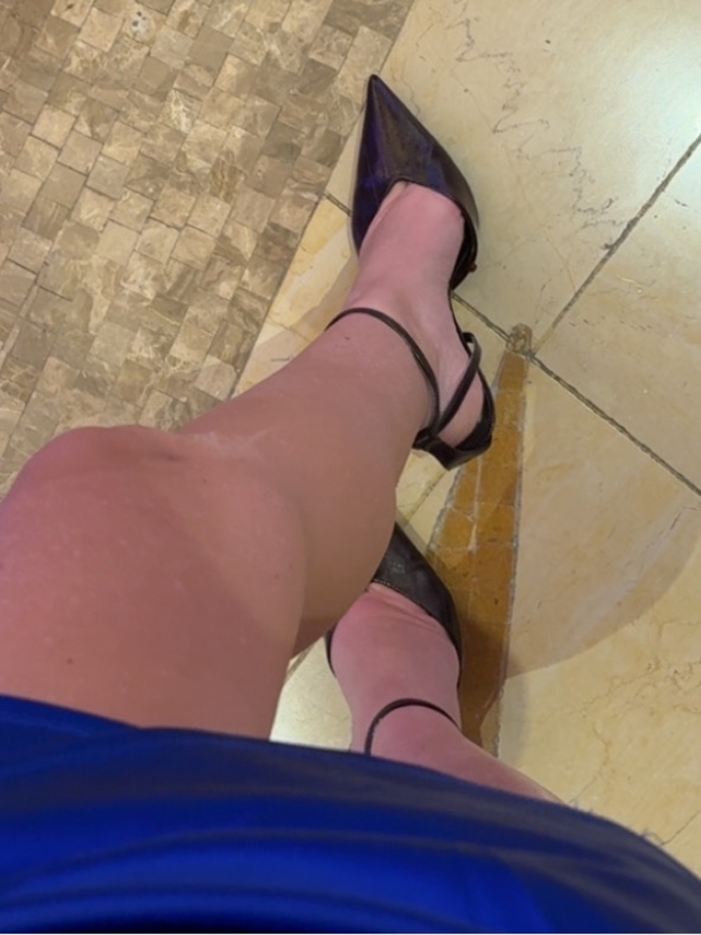 ZARA Ankle Strap Pumps in Dark Brown